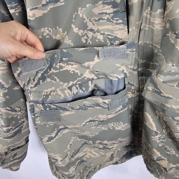 USAF Tiger Stripe Mens Rainsuit Parka Sz M Camouflage Outdoor Cargo Gorpcore - Picture 3 of 12